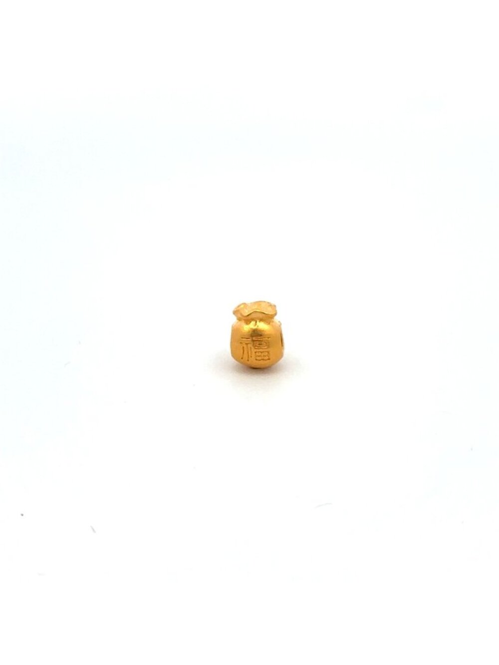 24K 999.9 Pure Gold Charm Money Bag Bead Spacer DIY Tiny 0.15g - Picture 1 of 4